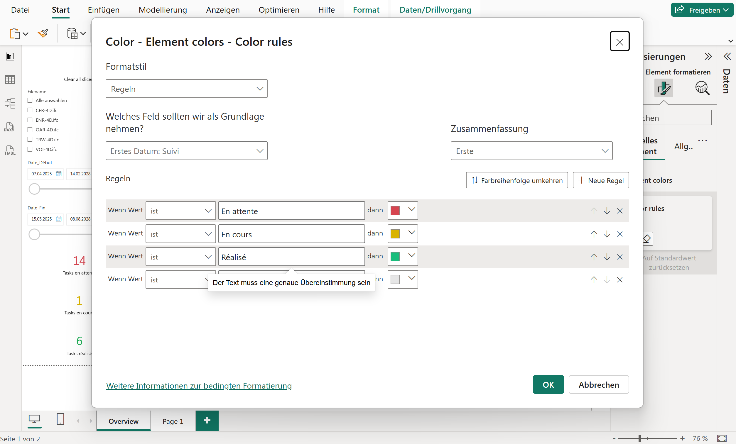 Color-by system, level, or custom fields
