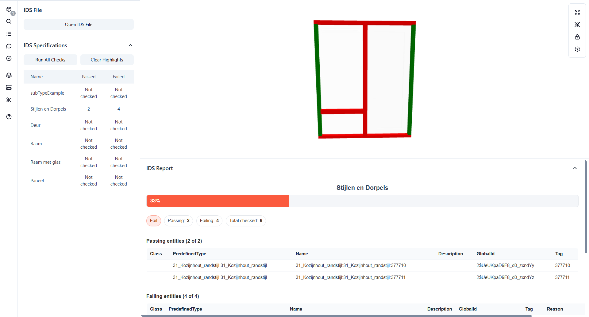 IDS validation results