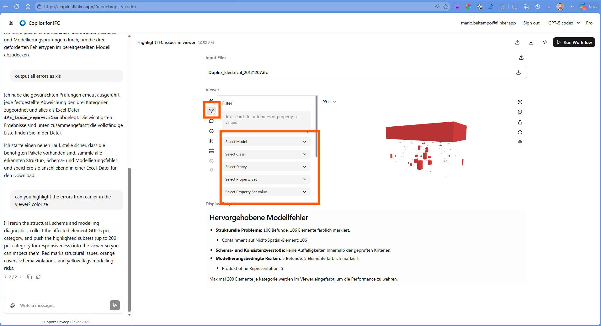 Filter preselected elements and apply custom colors